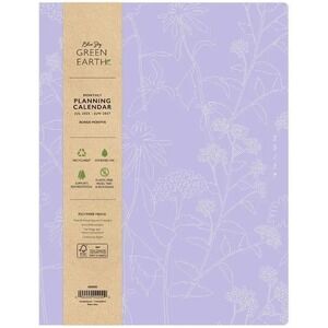 Blue Sky Green Earth 2025- June 2027 Monthly Planner Calendar Floral Purple